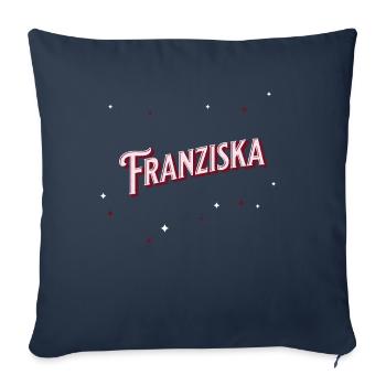 Nom Franziska personnalisé - Housse de coussin décorative 45 x 45 cm - bleu marine - Devant