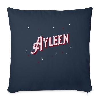 Ayleen nom personnalisé - Housse de coussin décorative 45 x 45 cm - bleu marine - Devant