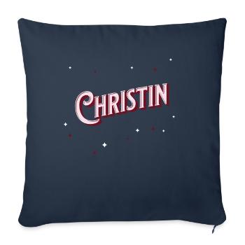 Le prénom de Christin personnalisé - Housse de coussin décorative 45 x 45 cm - bleu marine - Devant
