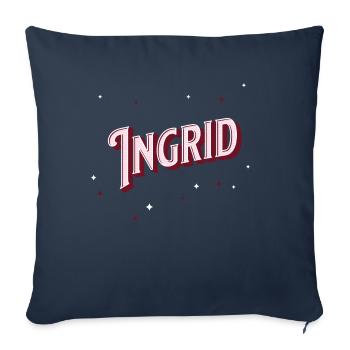 Ingrid name personalized - Sofa pillowcase 17,3'' x 17,3'' (45 x 45 cm) - navy - Front