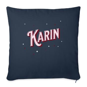 Karin's name personalized - Sofa pillowcase 17,3'' x 17,3'' (45 x 45 cm) - navy - Front
