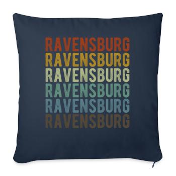 Ravensburg City Retro Vintage - Sofa pillowcase 17,3'' x 17,3'' (45 x 45 cm) - navy - Front