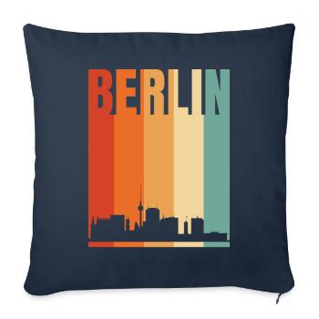 Berlin - Housse de coussin décorative 45 x 45 cm - bleu marine - Devant