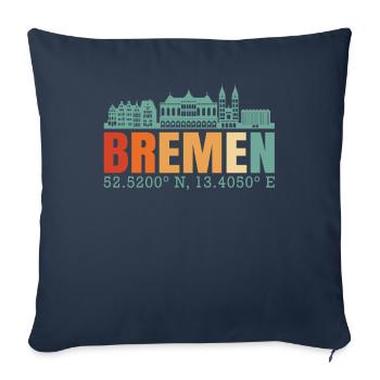 Brême - Housse de coussin décorative 45 x 45 cm - bleu marine - Devant