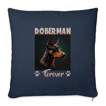 Dog saying Doberman design for dog lovers - Sofa pillowcase 17,3'' x 17,3'' (45 x 45 cm) - navy - Front