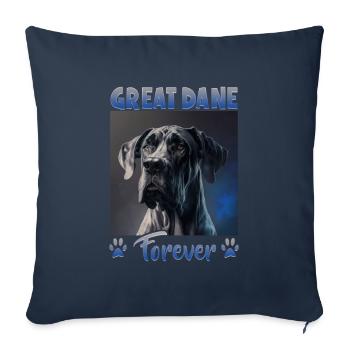 Hunde Spruch Deutsche Dogge für Hundeliebhaber - Sofakissenbezug 45 x 45 cm - Navy - Vorne