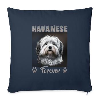 Dog saying Havanese design pour les amoureux des chiens - Housse de coussin décorative 45 x 45 cm - bleu marine - Devant