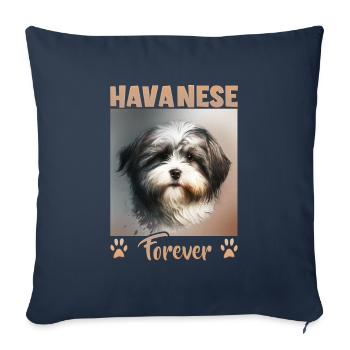 Dog saying Havanese design pour les amoureux des chiens - Housse de coussin décorative 45 x 45 cm - bleu marine - Devant