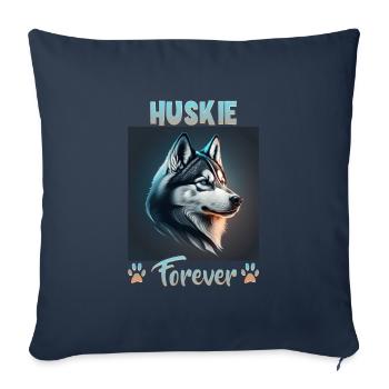 Dog Saying Huskie Design pour les amoureux des chiens - Housse de coussin décorative 45 x 45 cm - bleu marine - Devant