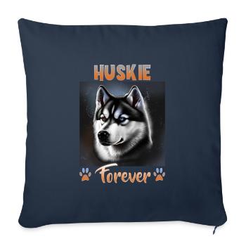 Dog Saying Huskie Design pour les amoureux des chiens - Housse de coussin décorative 45 x 45 cm - bleu marine - Devant