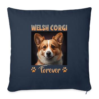Dog Saying Welsh Corgi Design pour les amoureux des chiens - Housse de coussin décorative 45 x 45 cm - bleu marine - Devant