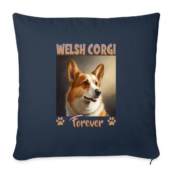 Dog Saying Welsh Corgi Design pour les amoureux des chiens - Housse de coussin décorative 45 x 45 cm - bleu marine - Devant