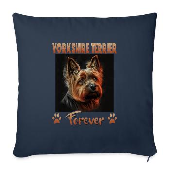 Dog Saying Yorkshire Terrier Design pour - Housse de coussin décorative 45 x 45 cm - bleu marine - Devant