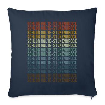 Schloß Holte-Stukenbrock Stadt Retro Vintage - Housse de coussin décorative 45 x 45 cm - bleu marine - Devant
