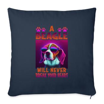Beagle Dog Saying Beagle Design - Housse de coussin décorative 45 x 45 cm - bleu marine - Devant