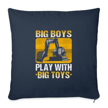 Conception d’opérateurs de grue pour les opérateurs d’excavatrices et les travailleurs de la construction - Housse de coussin décorative 45 x 45 cm - bleu marine - Devant