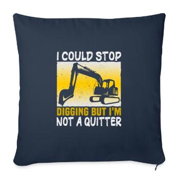 Conception d’opérateurs de grue pour les opérateurs d’excavatrices et les travailleurs de la construction - Housse de coussin décorative 45 x 45 cm - bleu marine - Devant