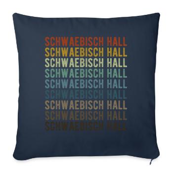 Schwaebisch Hall City Retro Vintage - Sofa pillowcase 17,3'' x 17,3'' (45 x 45 cm) - navy - Front