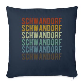 Schwandorf City Rétro Vintage - Housse de coussin décorative 45 x 45 cm - bleu marine - Devant