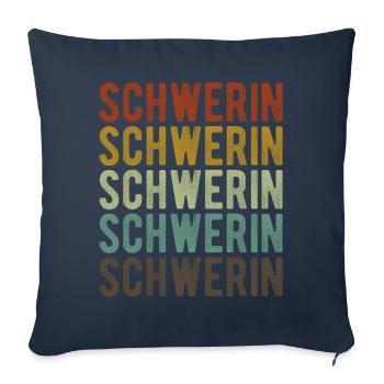 Schwerin City Retro Vintage - Sofa pillowcase 17,3'' x 17,3'' (45 x 45 cm) - navy - Front