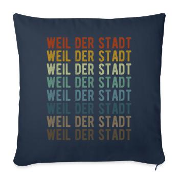 Weil der Stadt Stadt Retro Vintage - Sofakissenbezug 45 x 45 cm - Navy - Vorne