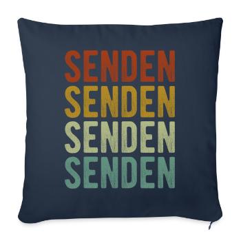 Envoyer City Retro Vintage - Housse de coussin décorative 45 x 45 cm - bleu marine - Devant