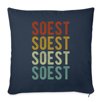 Soest City Rétro Vintage - Housse de coussin décorative 45 x 45 cm - bleu marine - Devant