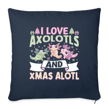 Axolotl Christmas - Sofa pillowcase 17,3'' x 17,3'' (45 x 45 cm) - navy - Front