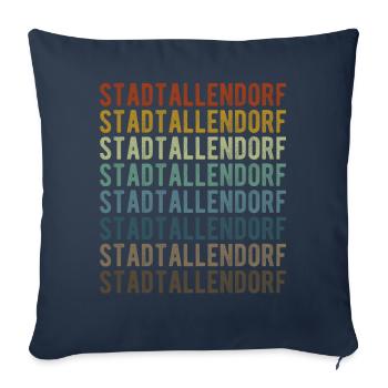 Stadtallendorf City Retro Vintage - Housse de coussin décorative 45 x 45 cm - bleu marine - Devant