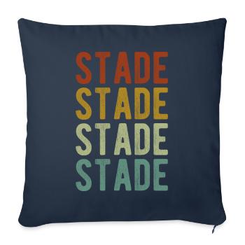 Stade City Retro Vintage - Sofa pillowcase 17,3'' x 17,3'' (45 x 45 cm) - navy - Front