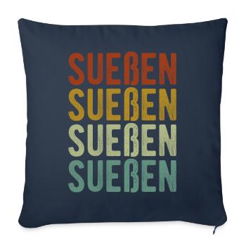 Sueßen Stadt Retro Vintage - Sofakissenbezug 45 x 45 cm - Navy - Vorne
