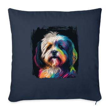 Dog saying Havanese design pour les amoureux des chiens - Housse de coussin décorative 45 x 45 cm - bleu marine - Devant