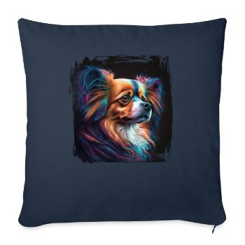 Hunde Spruch Papillon Design für Hundeliebhaber - Sofakissenbezug 45 x 45 cm - Navy - Vorne