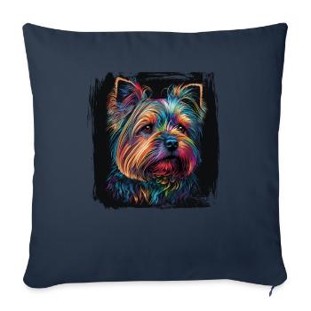 Dog Saying Yorkshire Terrier Design - Housse de coussin décorative 45 x 45 cm - bleu marine - Devant