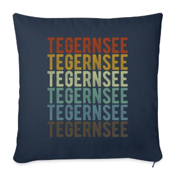 Tegernsee City Rétro Vintage - Housse de coussin décorative 45 x 45 cm - bleu marine - Devant