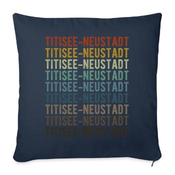 Titisee-Neustadt Stadt Retro Vintage - Housse de coussin décorative 45 x 45 cm - bleu marine - Devant