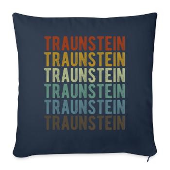 Traunstein City Retro Vintage - Sofa pillowcase 17,3'' x 17,3'' (45 x 45 cm) - navy - Front
