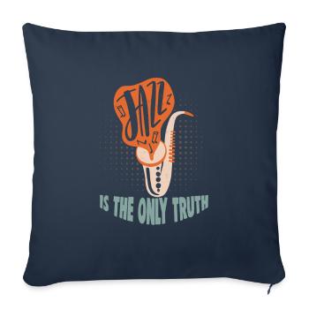 Musiciens d’orchestre de musique jazz - Housse de coussin décorative 45 x 45 cm - bleu marine - Devant