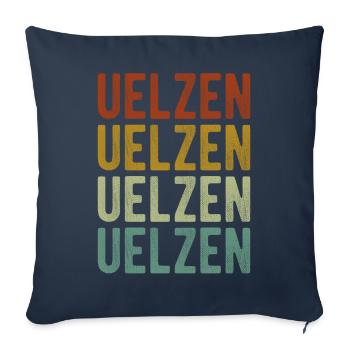 Uelzen City Rétro Vintage - Housse de coussin décorative 45 x 45 cm - bleu marine - Devant