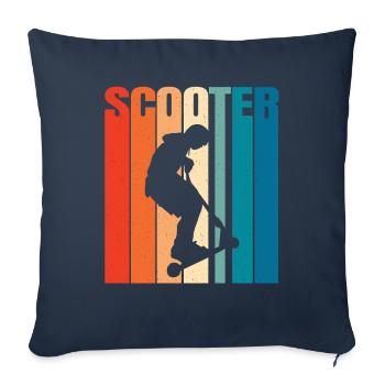 Scooter Scooter Scooter Cadeau - Housse de coussin décorative 45 x 45 cm - bleu marine - Devant