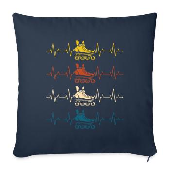 Patin à roues alignées Cadeau de patin à roues alignées - Housse de coussin décorative 45 x 45 cm - bleu marine - Devant