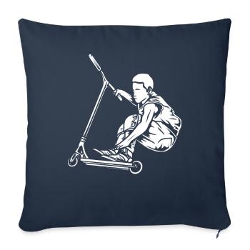 Scooter Scooter Scooter Cadeau - Housse de coussin décorative 45 x 45 cm - bleu marine - Devant