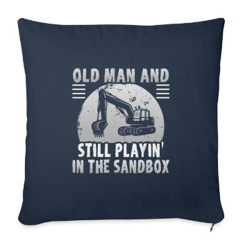 Conception d’opérateurs de grue pour les opérateurs d’excavatrices et les travailleurs de la construction - Housse de coussin décorative 45 x 45 cm - bleu marine - Devant