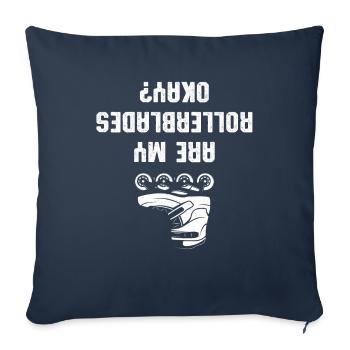 Patin à roues alignées Cadeau de patin à roues alignées - Housse de coussin décorative 45 x 45 cm - bleu marine - Devant