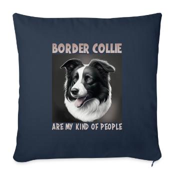 Dog Saying Border Collie Design - Sofa pillowcase 17,3'' x 17,3'' (45 x 45 cm) - navy - Front