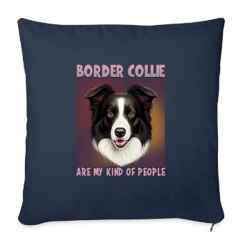 Dog Saying Border Collie Design - Sofa pillowcase 17,3'' x 17,3'' (45 x 45 cm) - navy - Front
