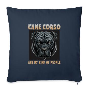Chien disant Cane Corso design pour les amoureux des chiens - Housse de coussin décorative 45 x 45 cm - bleu marine - Devant