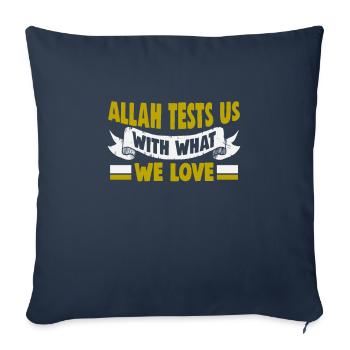 Le verset du Coran cite des textes musulmans du Ramadan - Housse de coussin décorative 45 x 45 cm - bleu marine - Devant