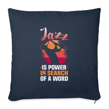 Musiciens d’orchestre de musique jazz - Housse de coussin décorative 45 x 45 cm - bleu marine - Devant