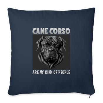 Chien disant Cane Corso design pour les amoureux des chiens - Housse de coussin décorative 45 x 45 cm - bleu marine - Devant